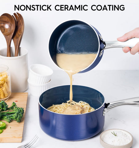 Sartén MICHELANGELO 1 qt interior, recubrimiento antiadherente fácil de limpiar.