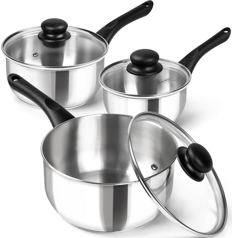 Sartén MICHELANGELO 1QT con tapa, ideal para salsas rápidas y hervidos.