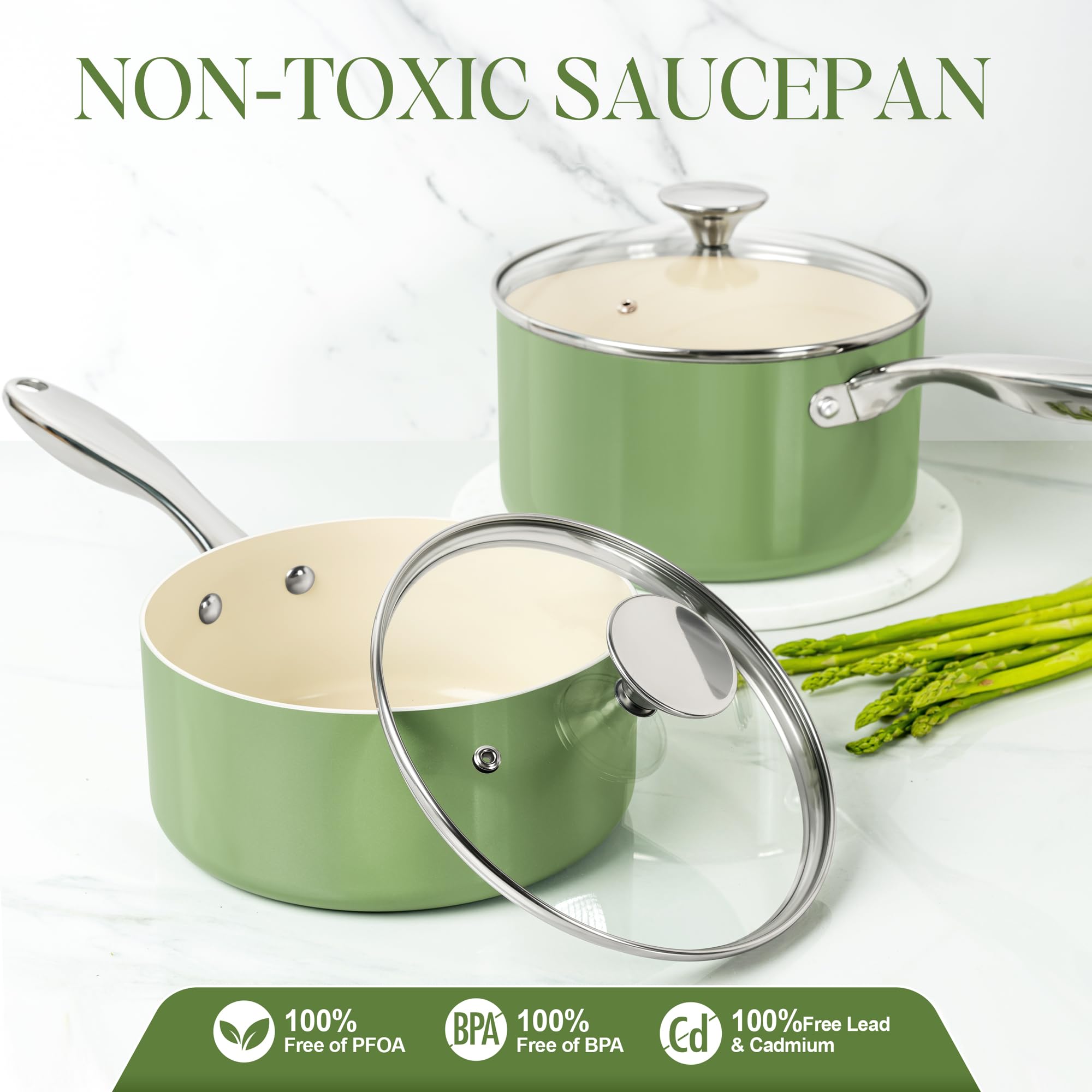 MICHELANGELO sartén 2qt con mango ergonómico para saltear con comodidad