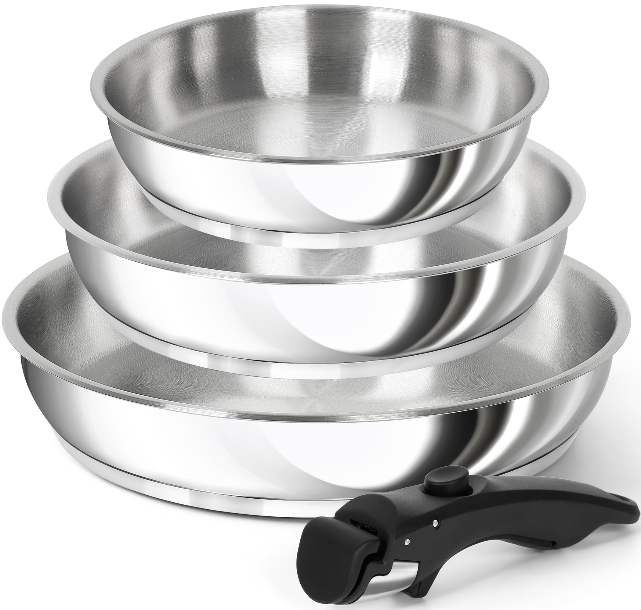 MICHELANGELO sartén 8 pulgadas con mango desmontable para porciones pequeñas.