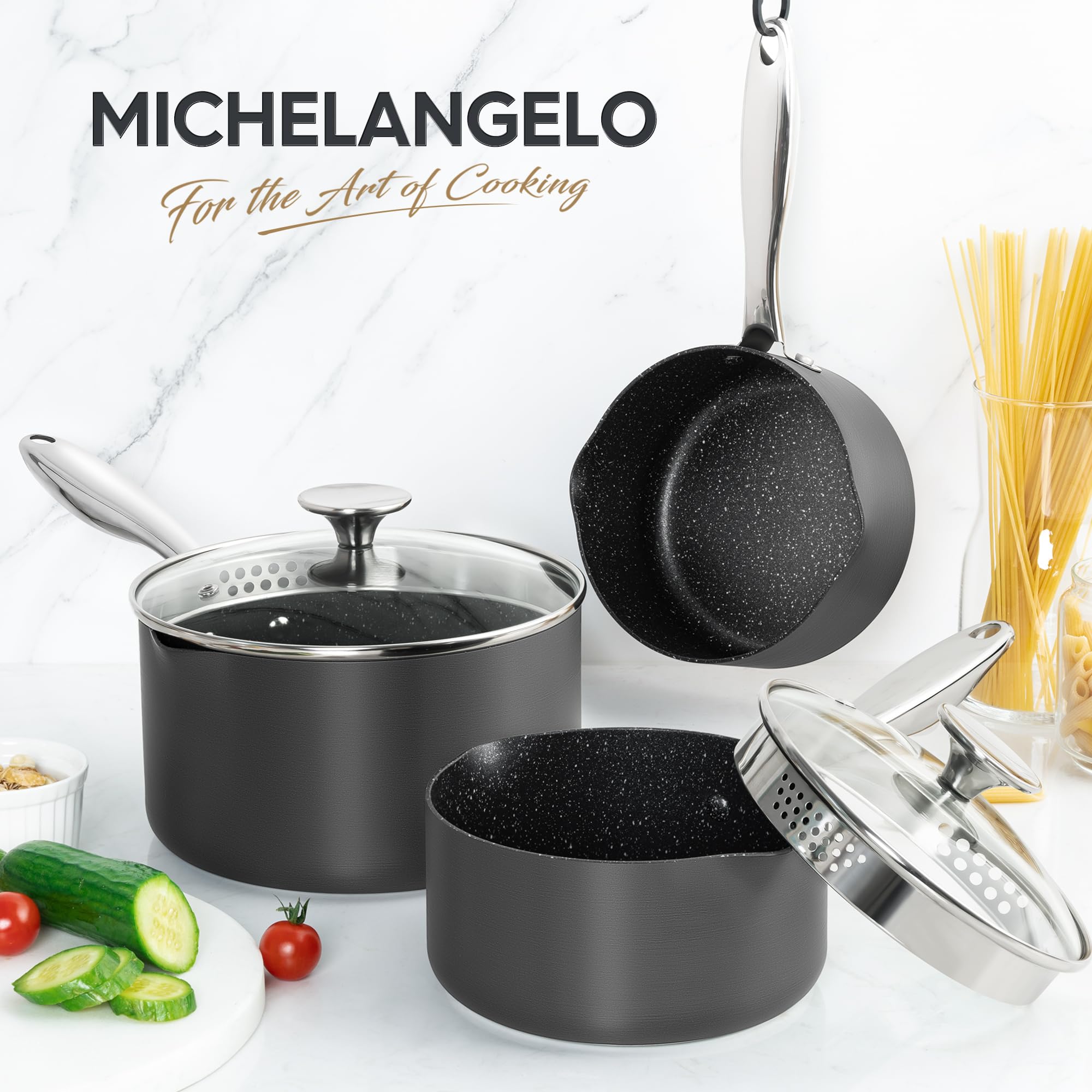 Sartén MICHELANGELO apto para horno hasta 450°F y inducción