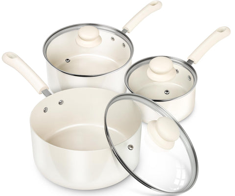 Sartén MICHELANGELO de 1QT con tapa antiadherente para cocción rápida y uniforme.