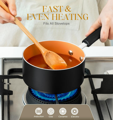MICHELANGELO sartén cerámica 3qt ideal para salsas y guisos