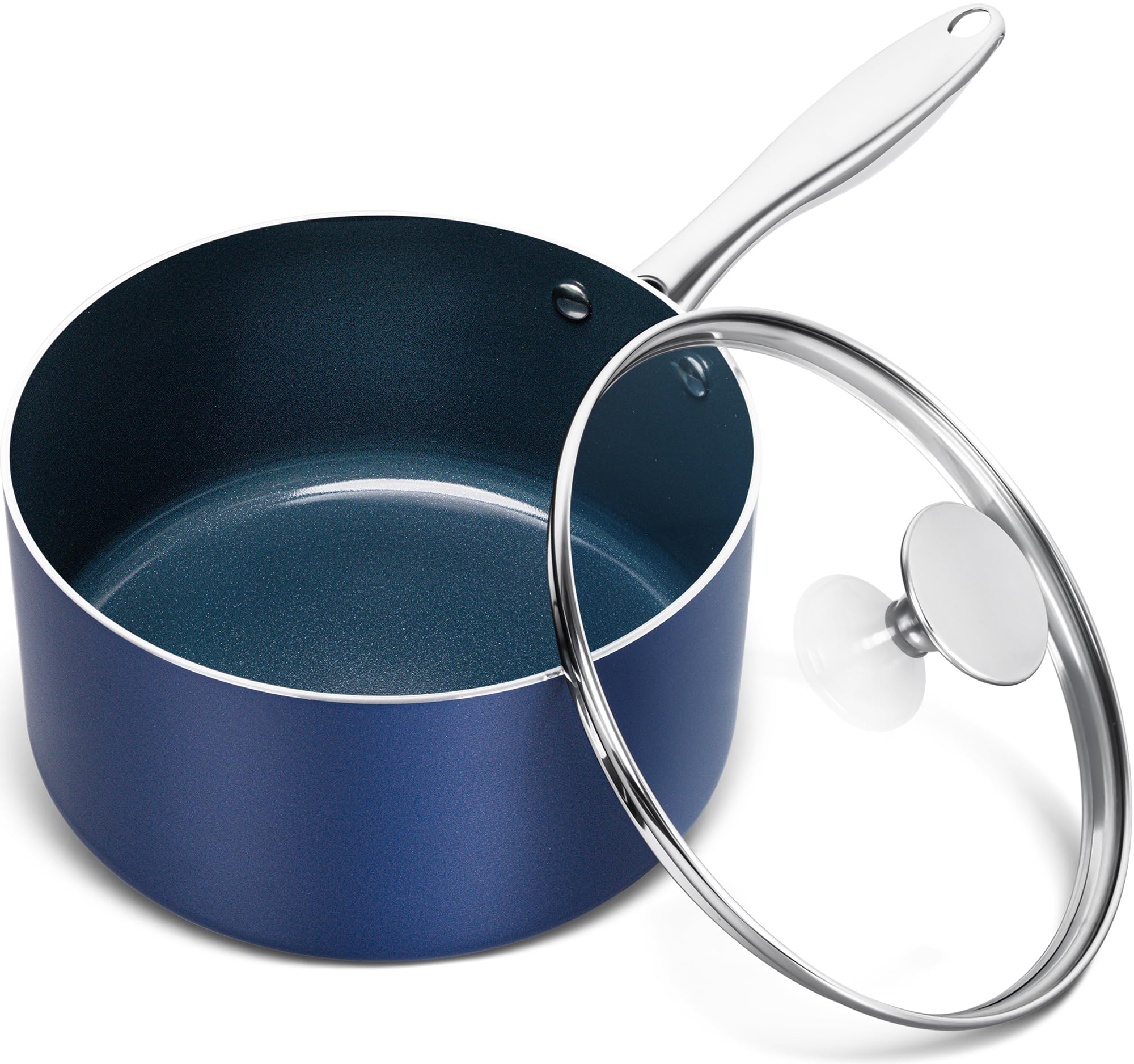 Sartén MICHELANGELO de 3qt con tapa y recubrimiento cerámico antiadherente para cocinar sin pegar.