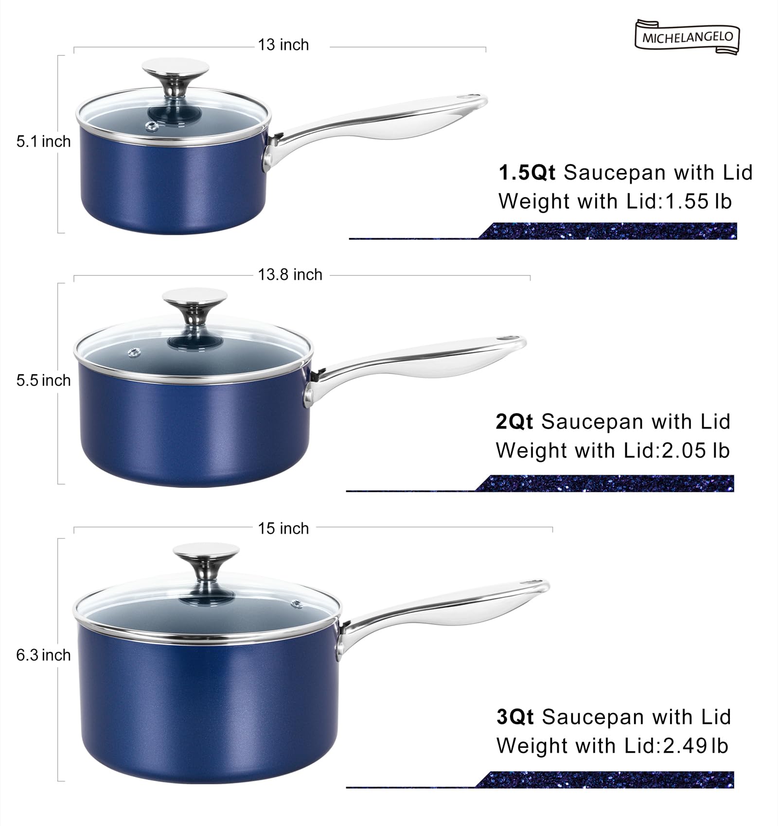 Acabado azul MICHELANGELO que embellece la cocina y la mesa.