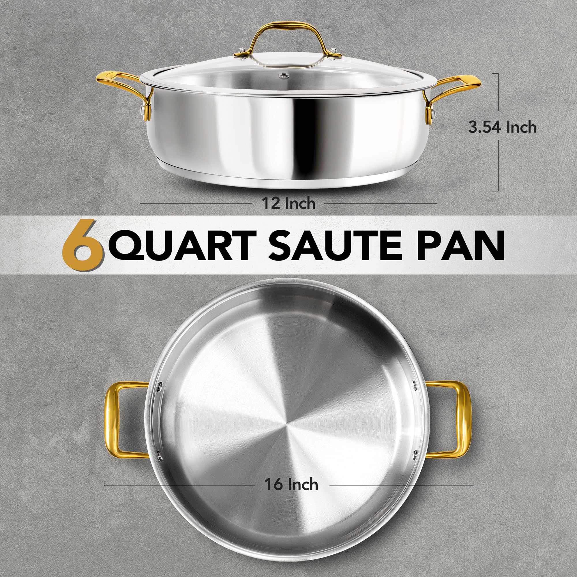 Sartén MICHELANGELO apta para lavavajillas y horno para mayor conveniencia.