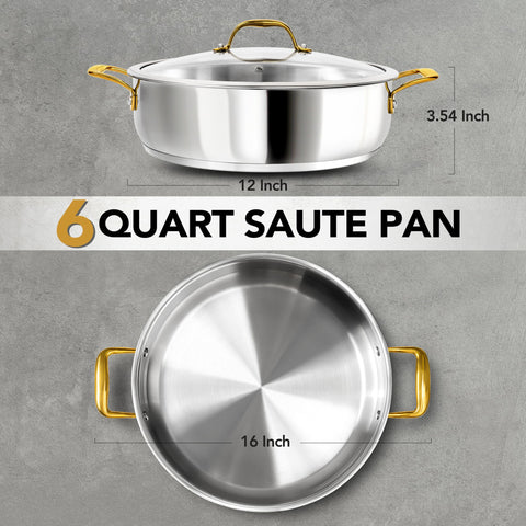 Sartén MICHELANGELO apta para lavavajillas y horno para mayor conveniencia.