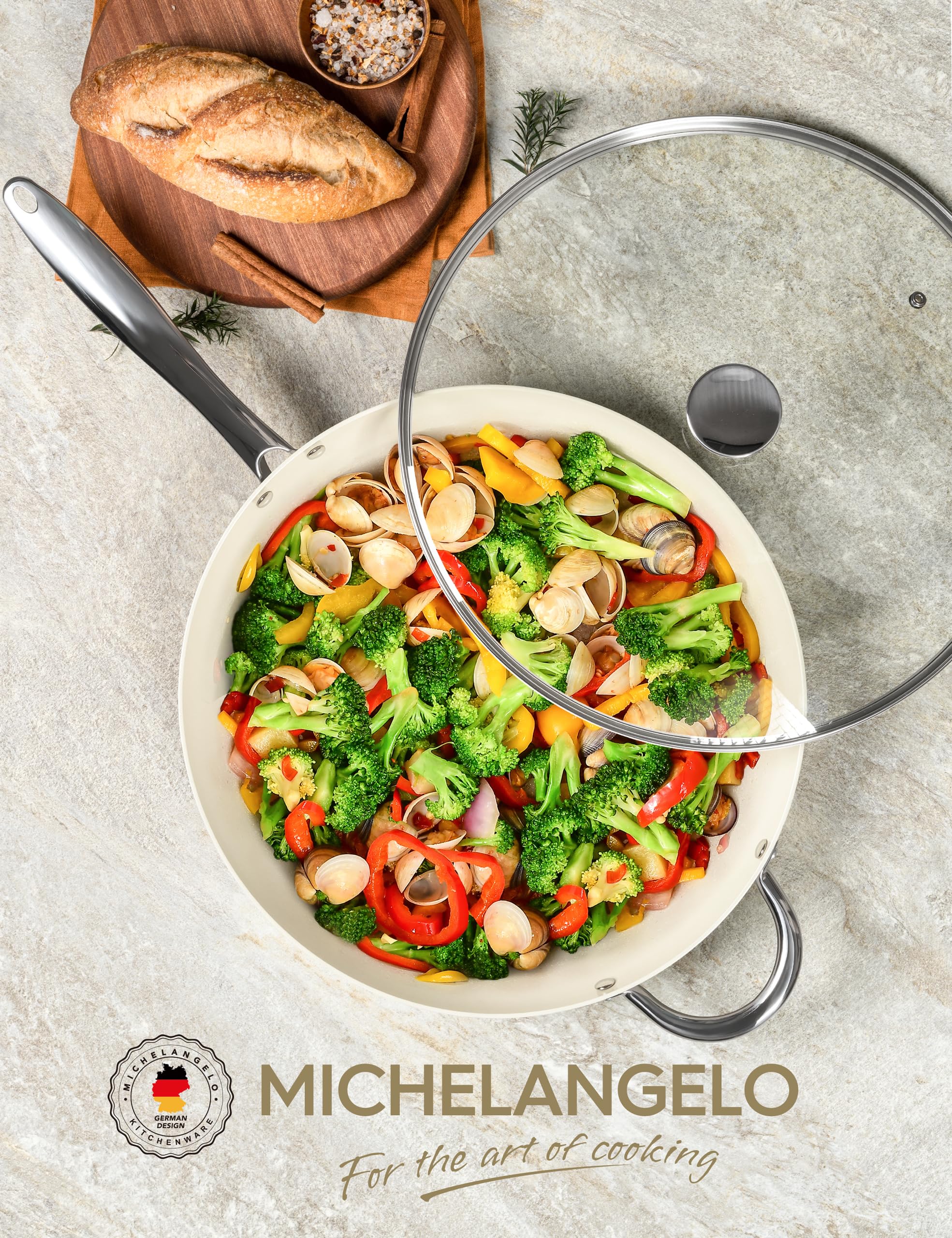 MICHELANGELO sartén compatible con induccion para cocinas modernas.