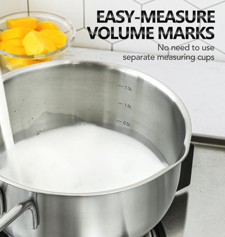 Sartén MICHELANGELO de 2QT con tapa y drenaje para salsas grandes y guarniciones.