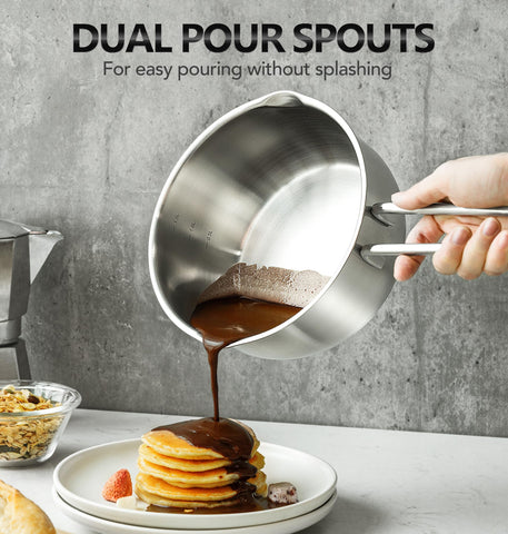 Sartén MICHELANGELO con base triple para un calor uniforme en toda la superficie.