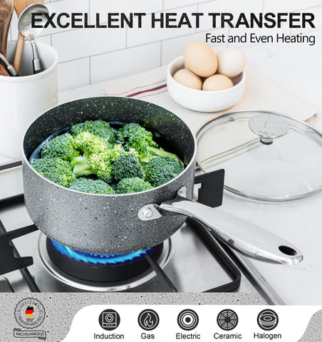 Sartenas MICHELANGELO aptas para inducción y horno para mayor versatilidad.