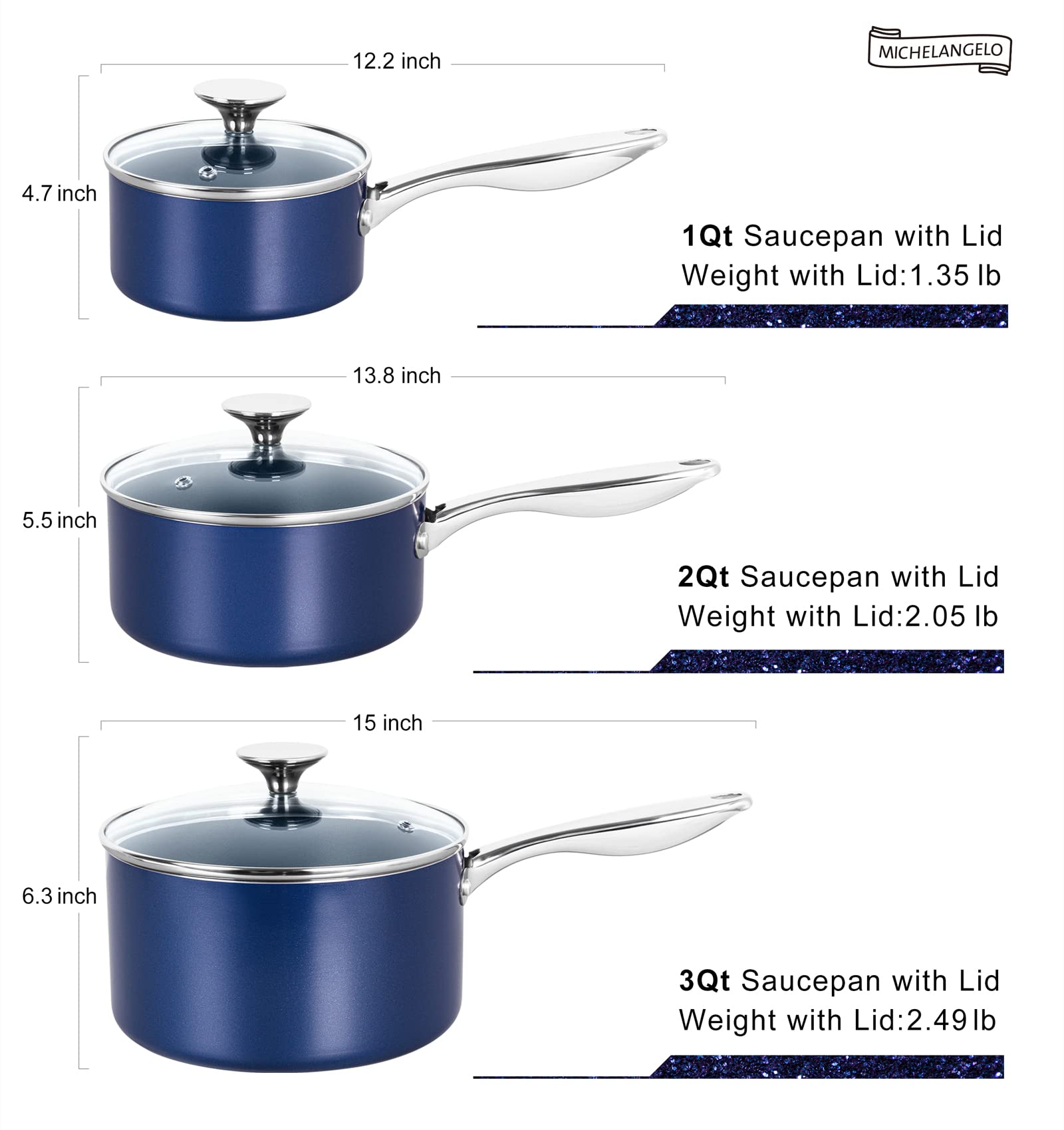 MICHELANGELO sarten ceramica apto para horno hasta 350 °F