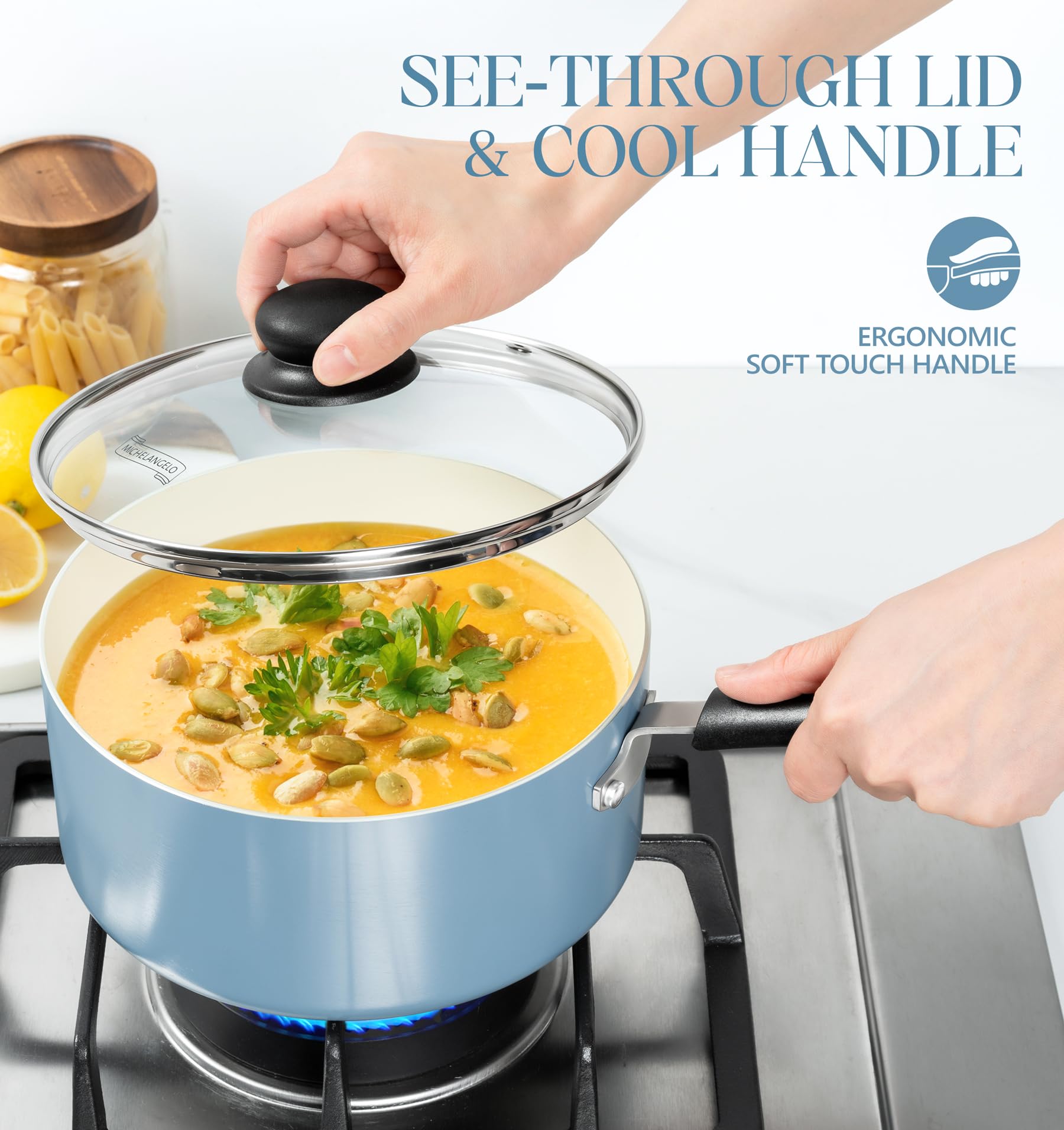 MICHELANGELO tapa de vidrio transparente para monitorizar cocción