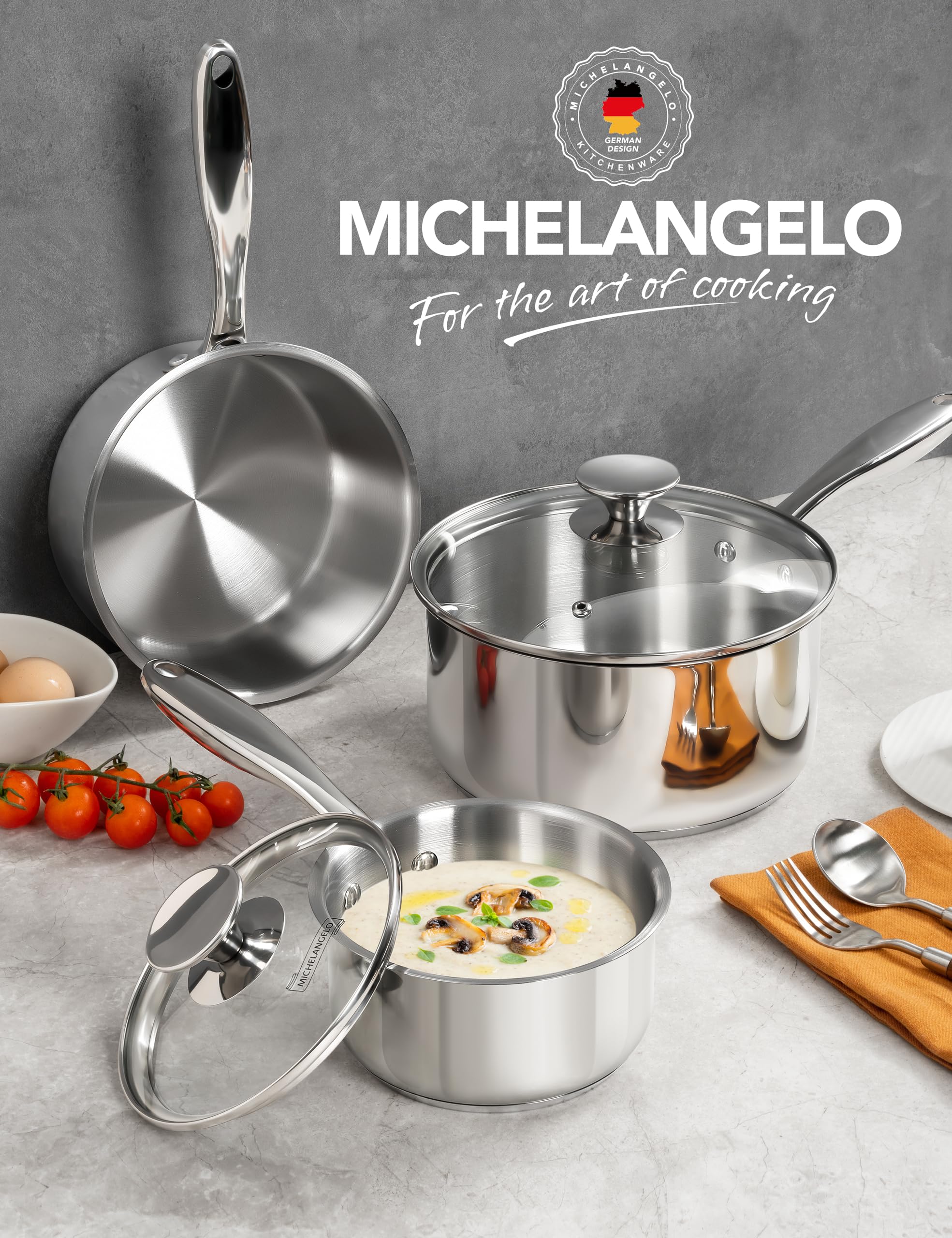 MICHELANGELO tapa de vidrio transparente para monitorizar cocción.
