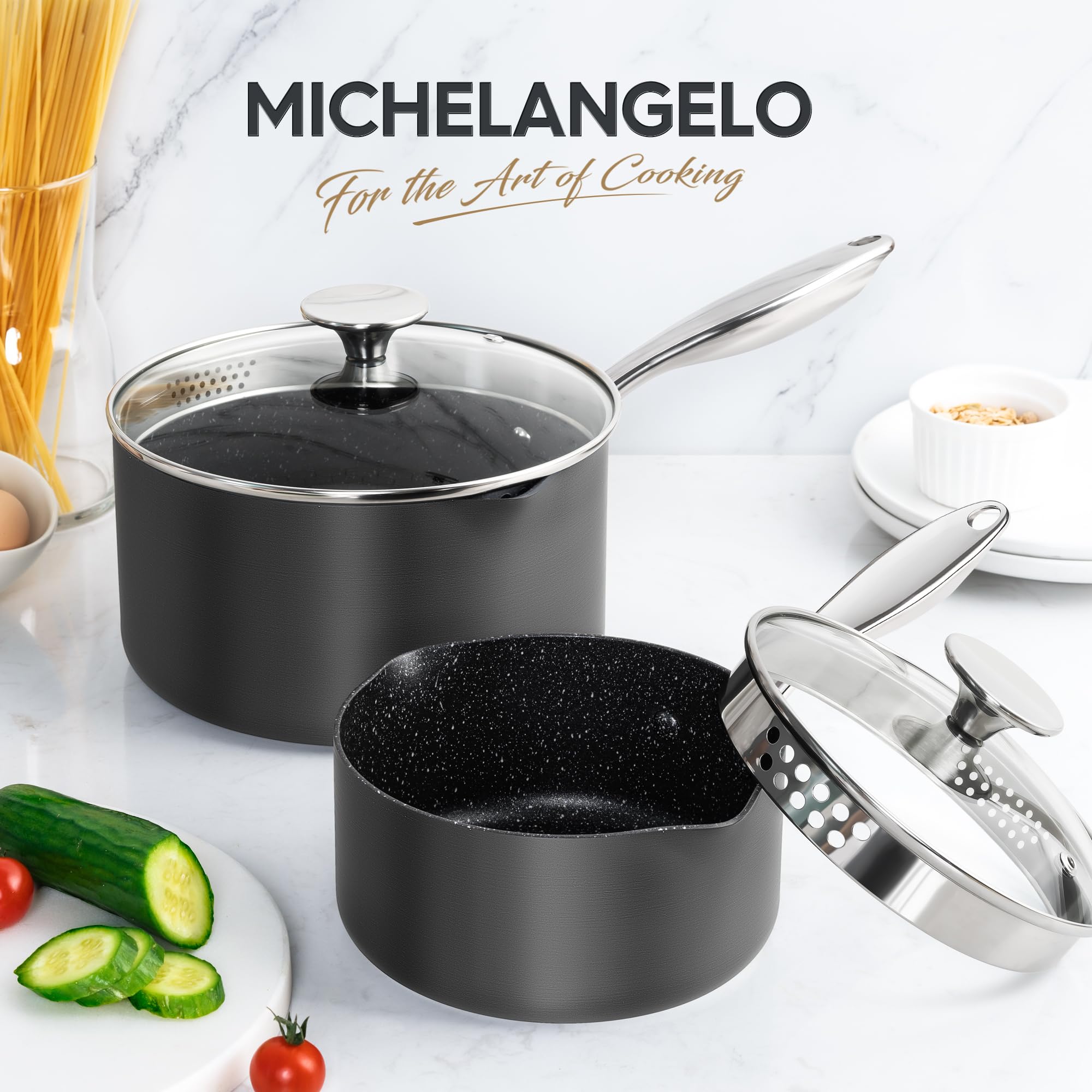 MICHELANGELO uso diario para verduras, salsas y pastas con limpieza sencilla.