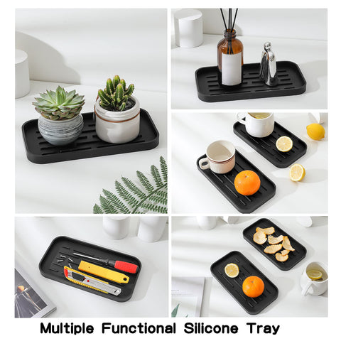 Micoyang alfombrilla secado para tazas silicona negro: seca vasos sin goteo.