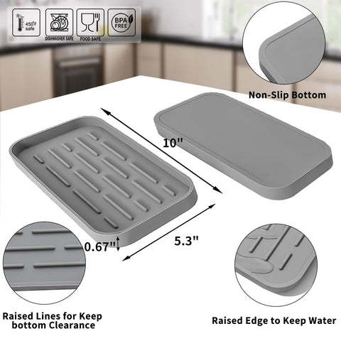 MicoYang dispensador de jabón y esponjas, silicona gris, acceso rápido