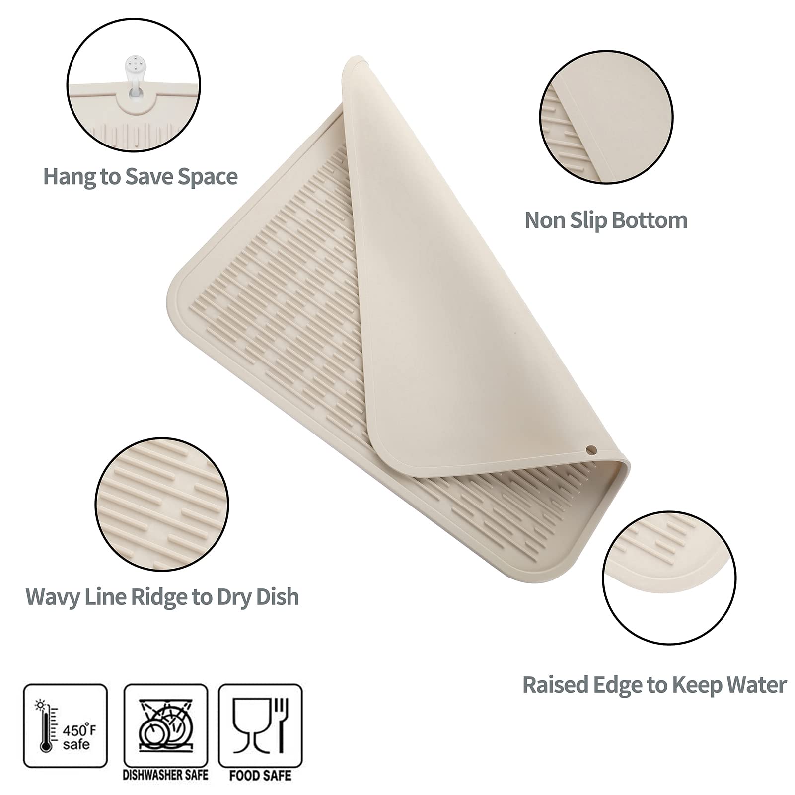 Esterilla de silicona MicoYang para encimera y fregadero, resistente al calor.