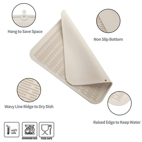 Esterilla de silicona MicoYang para encimera y fregadero, resistente al calor.