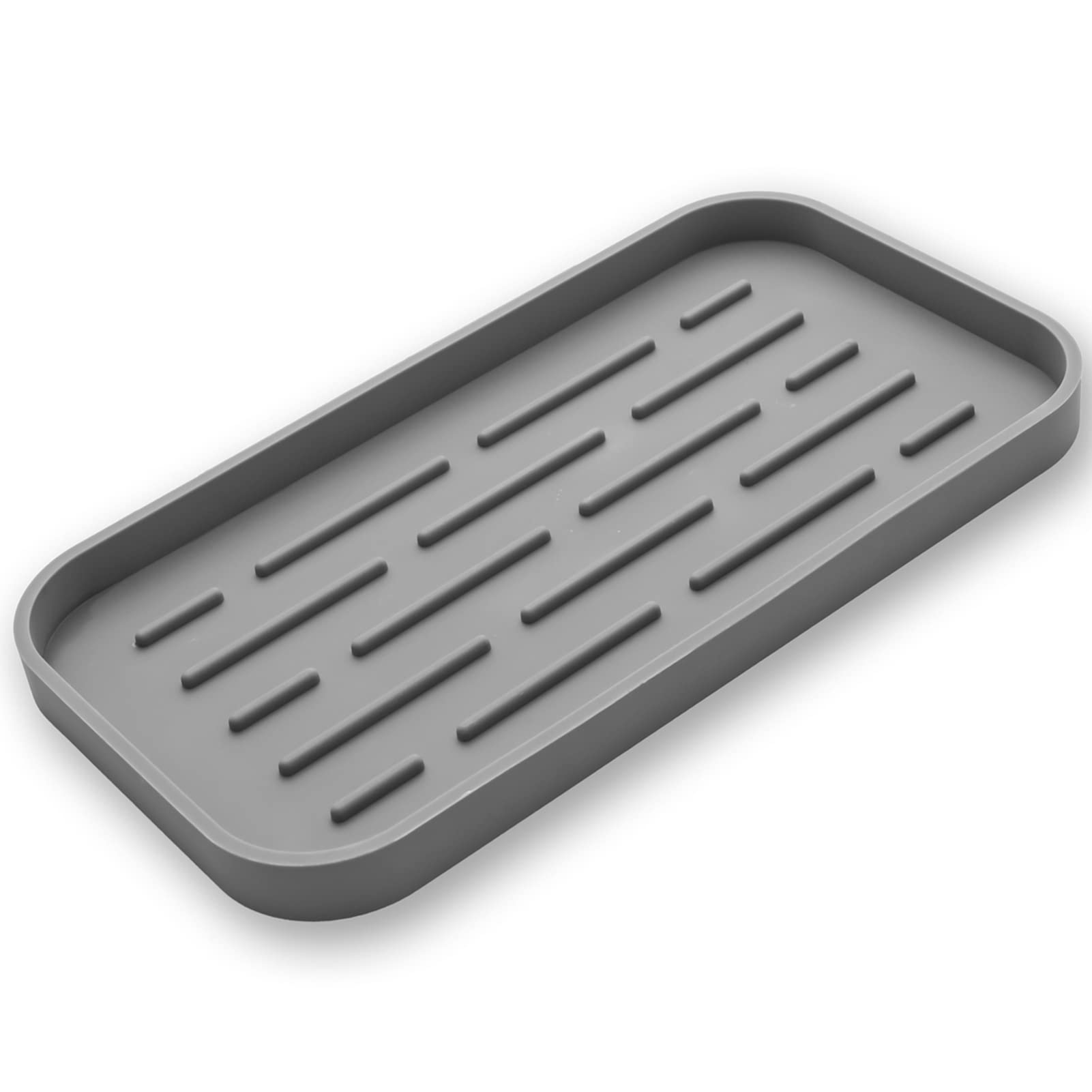 MicoYang organizador de fregadero de silicona gris para ordenar esponjas