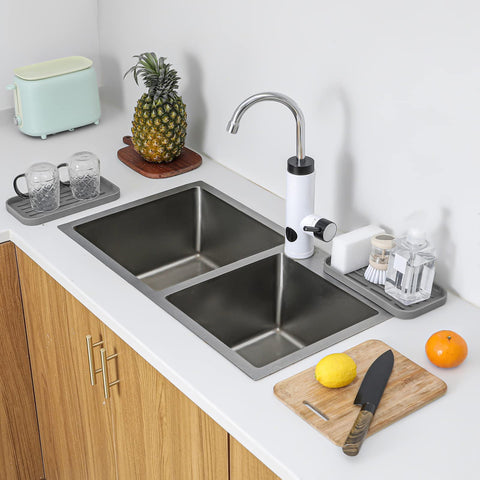 MicoYang tapete para secado de copas, silicona gris