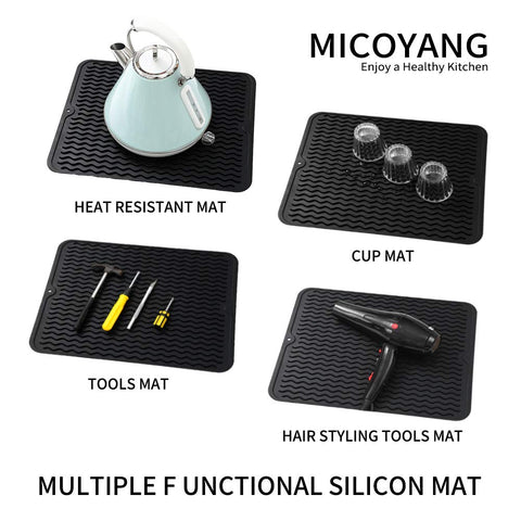 Tapete de silicona MicoYang para encimera, base antideslizante para utensilios.