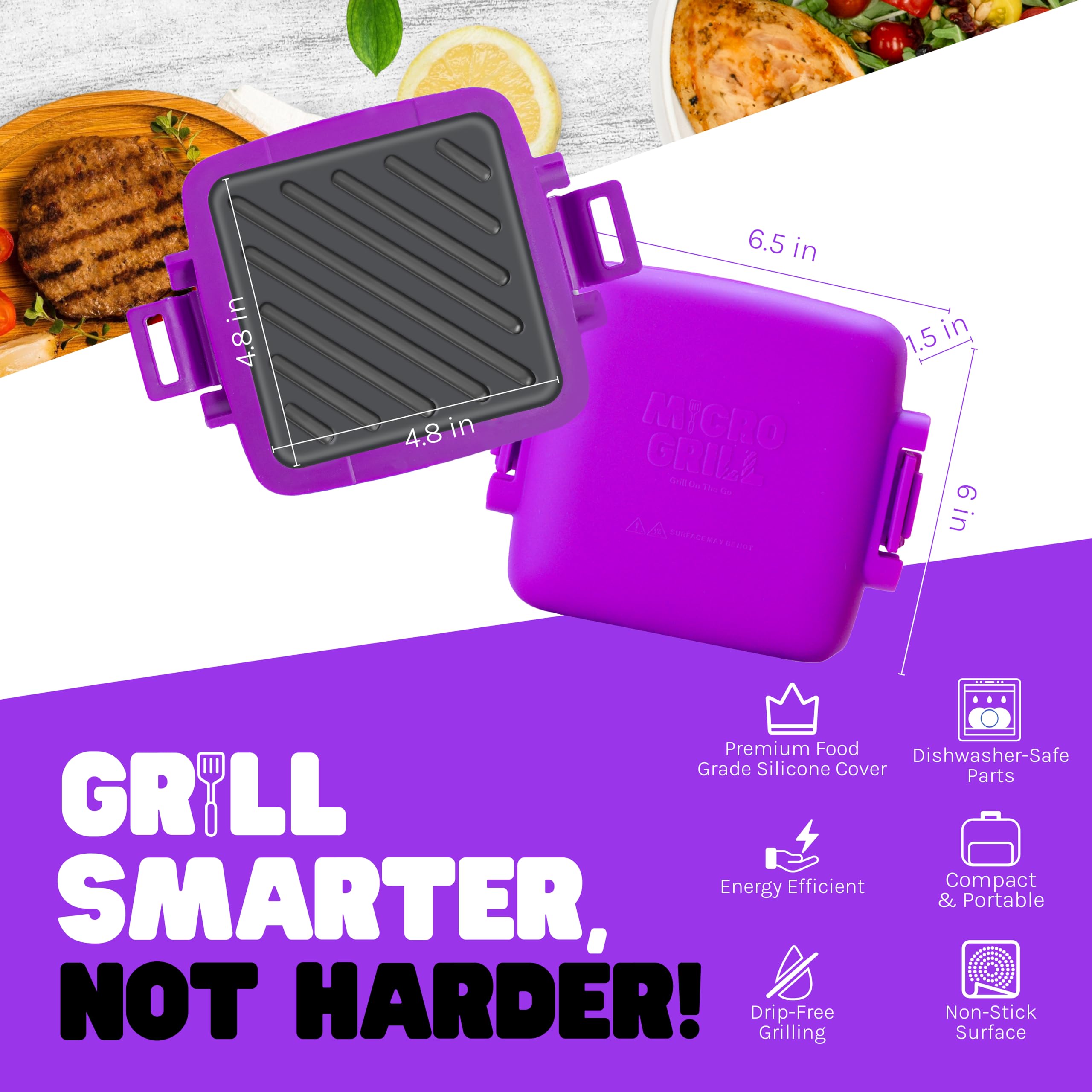 Micro Grill diseño compacto y portátil para viajes.