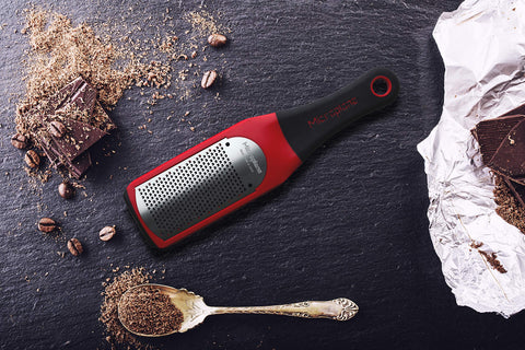 microplane artesanal rallador rojo hecho en eeuu, apto para lavavajillas.
