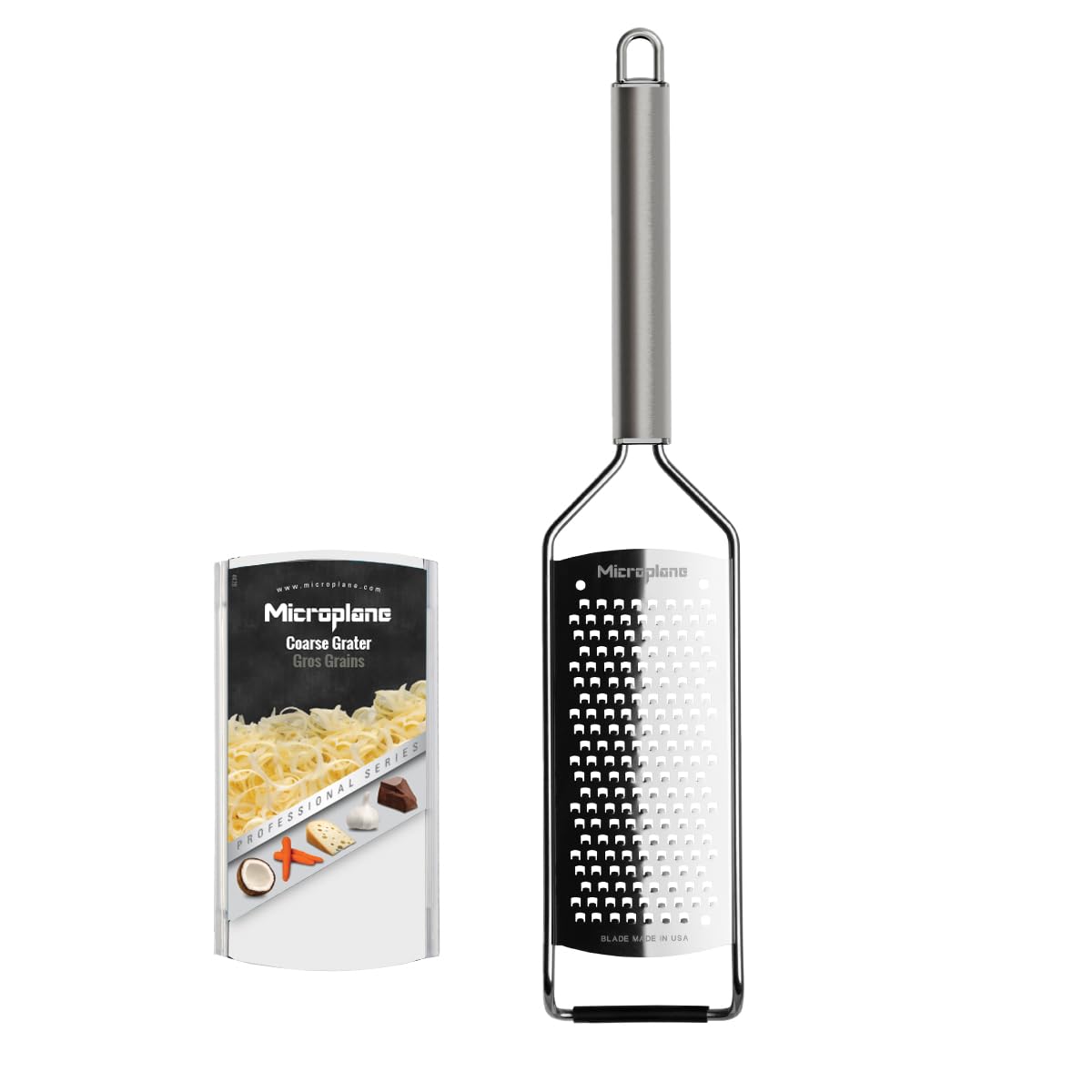 Rallador grueso Microplane para queso, textura perfecta para gratinados y ensaladas