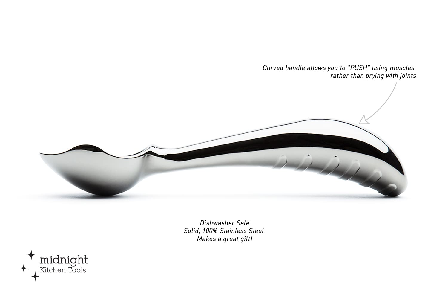 Midnight Scoop punta-frontal-cortante, corta helado duro con menos esfuerzo.