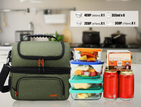 MIER bolso-almuerzo uso-externo para picnic playa o viaje diario