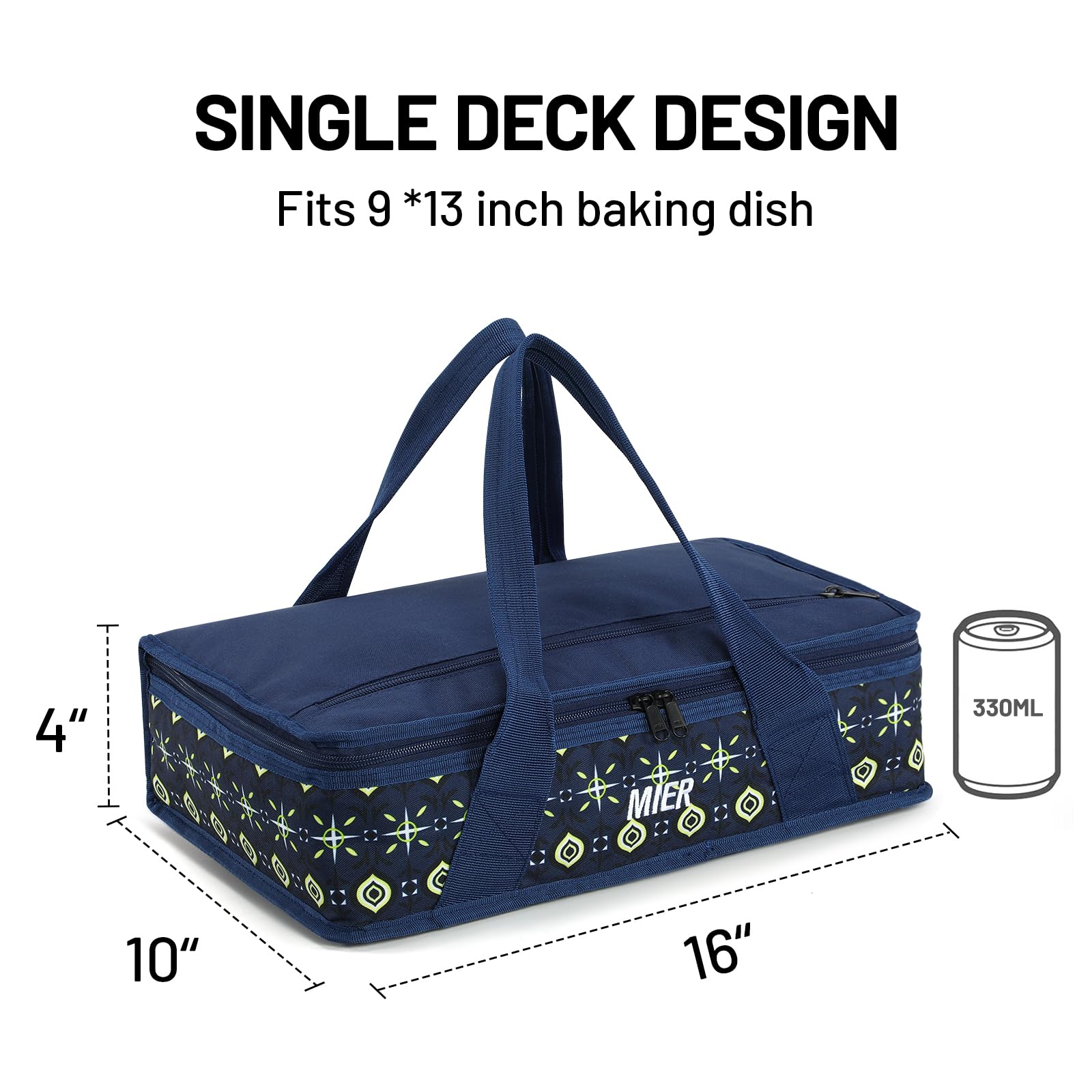 Cremallera doble reforzada de la bolsa MIER para uso suave y duradero.