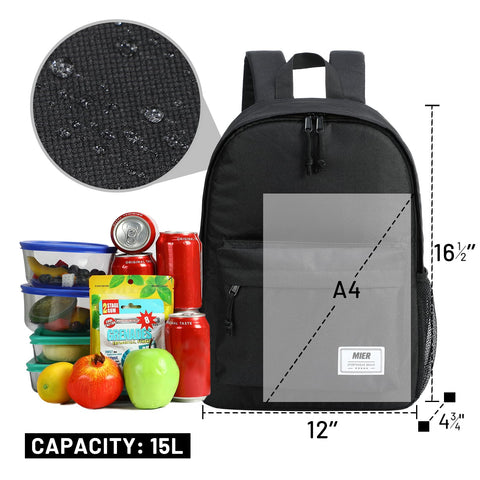 Mier Mochila nevera aislada interior: amplio espacio para comida y bebidas.