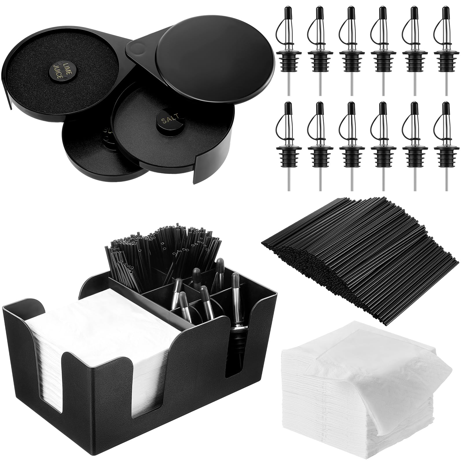 Conjunto Mifoci bordes sal 3 niveles para preparación eficiente de bar.