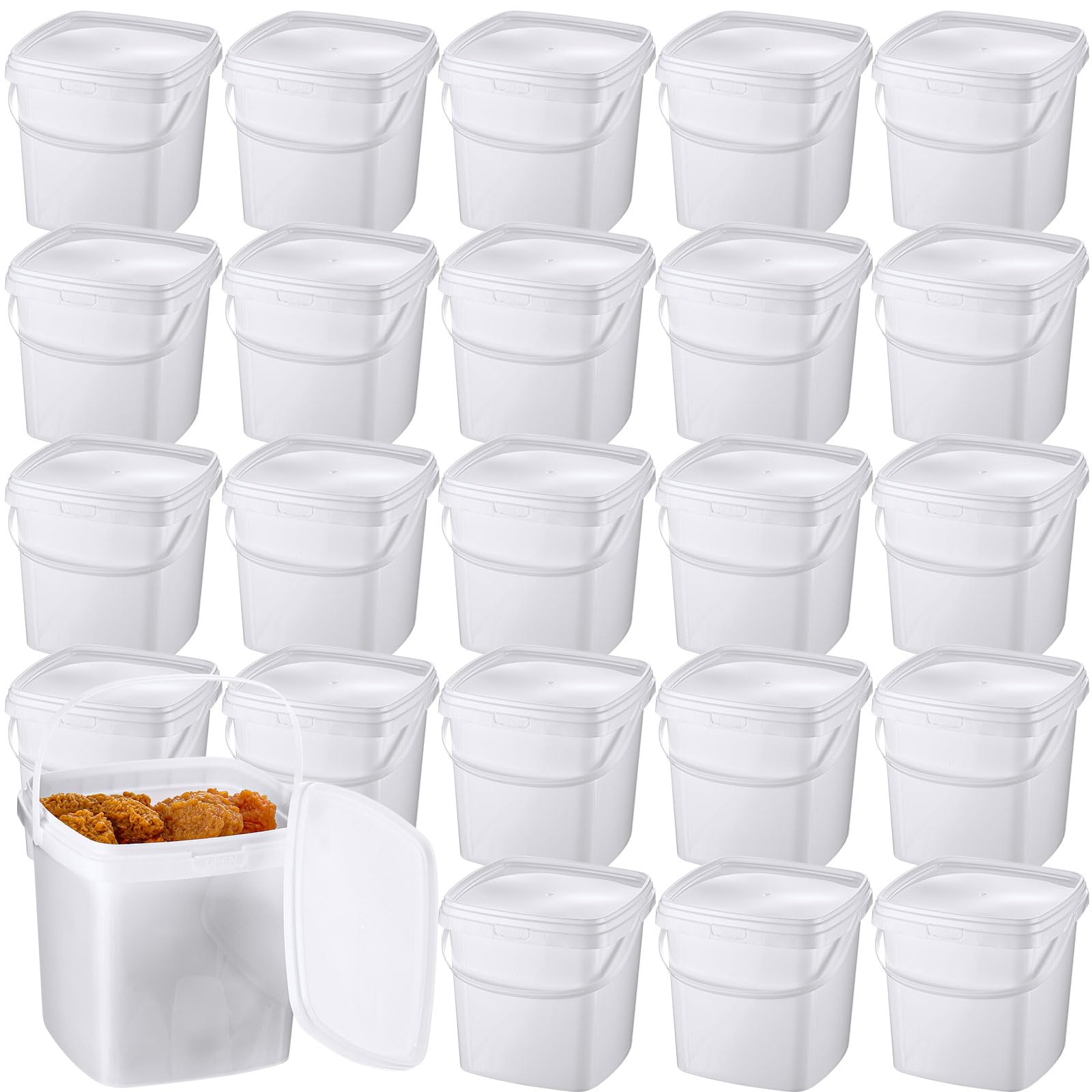 Conjunto Mifoci de contenedores deli cuadrados con tapas herméticas para snacks y postres
