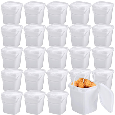 Contenedores Mifoci plásticos cuadrados con tapas para almacenamiento seguro de alimentos.