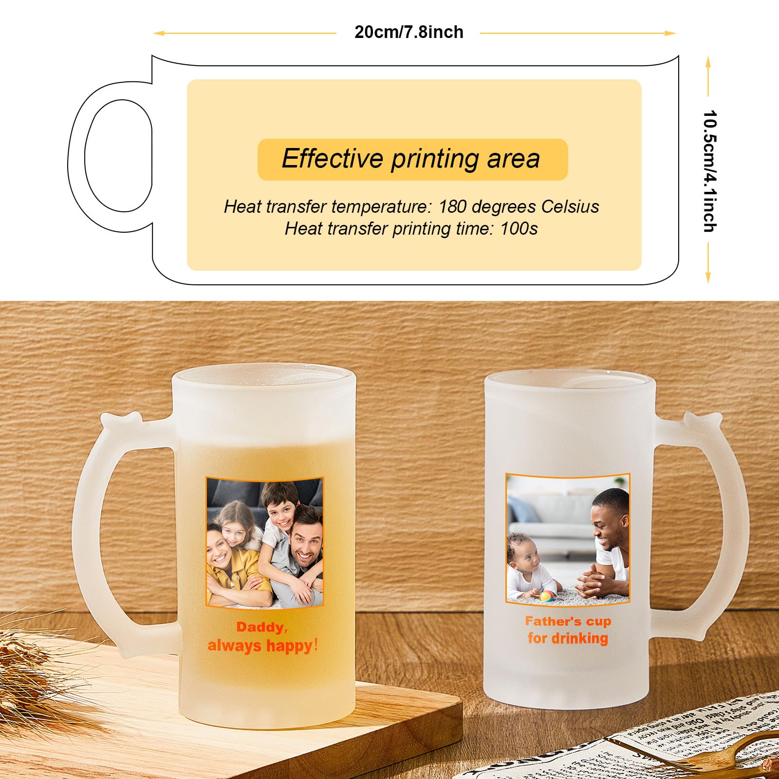 Jarra de cerveza Mifoci con asa ergonómica, cómodo agarre para brindar.