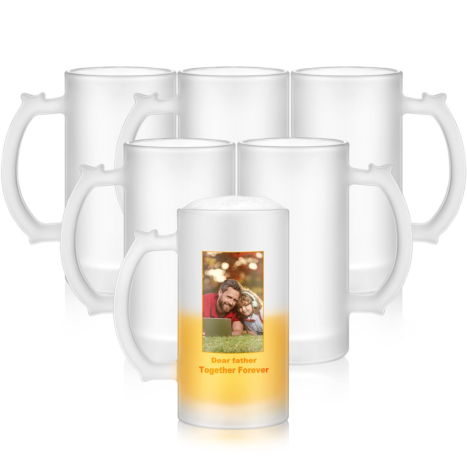 Jarra de cerveza Mifoci con acabado blanco mate, ideal para fiestas.