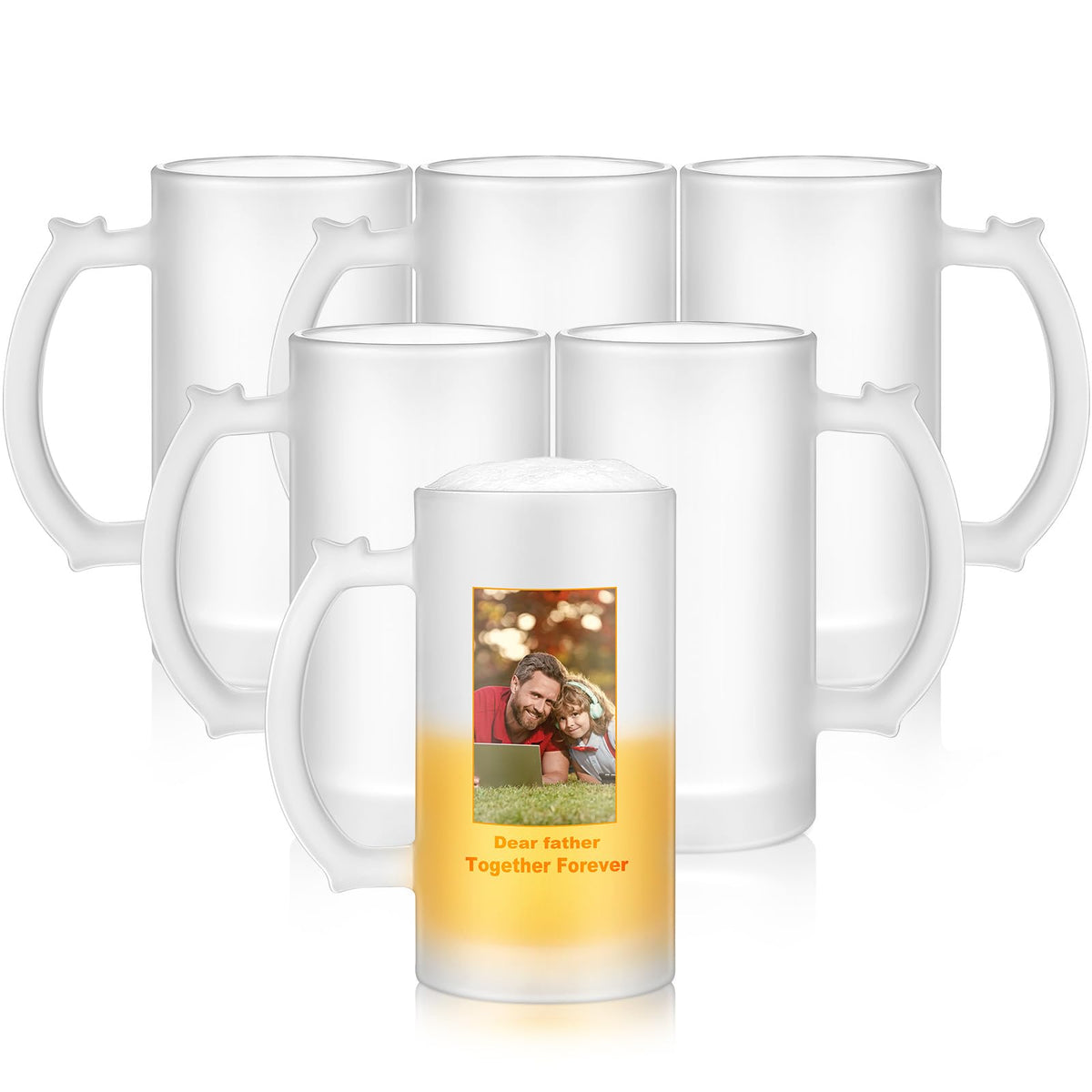 Jarra de cerveza Mifoci con acabado blanco mate, ideal para fiestas.