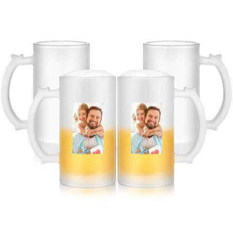 Jarra de cerveza Mifoci esmerilada para sublimación, ideal para personalizar regalos.