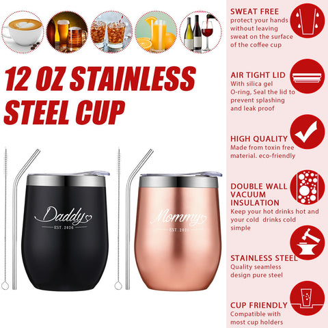 Taza Mifoci de 20oz aislada, rosado-oro con tapa, conserva la temperatura.