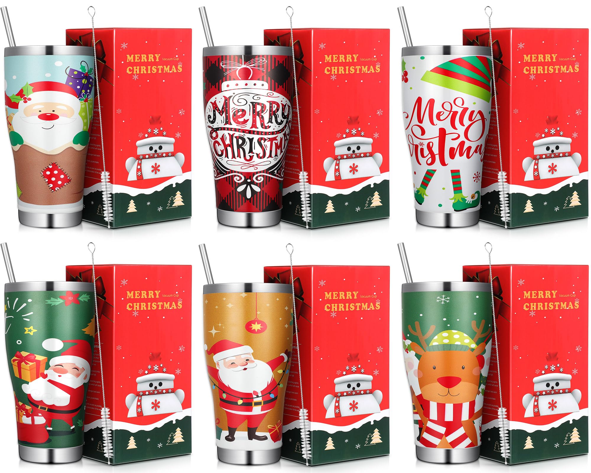 Vaso térmico Mifoci 30oz con motivos navideños para bebidas frías o calientes.