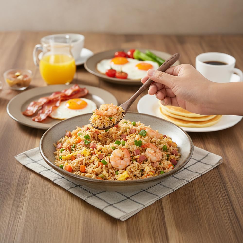 Cucharas MIGAKU HOME para sopa de nogal negro, ligeras y duraderas para uso diario