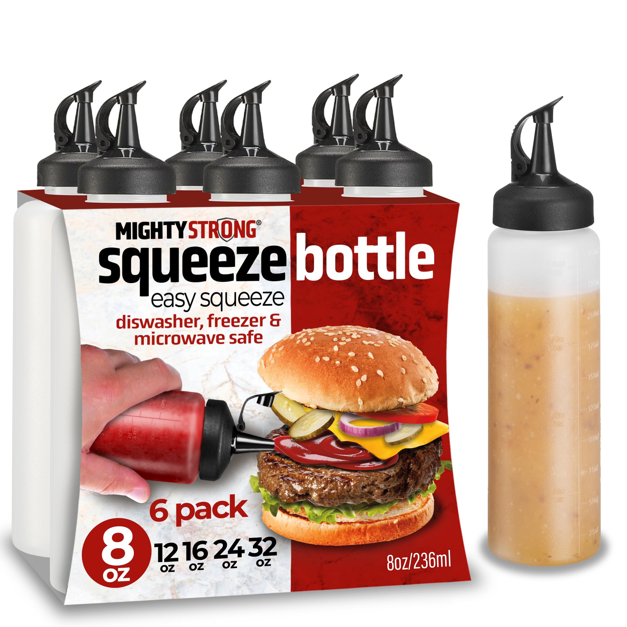 Botellas Mighty Strong de 8 onzas con tapa de cierre seguro evitan derrames