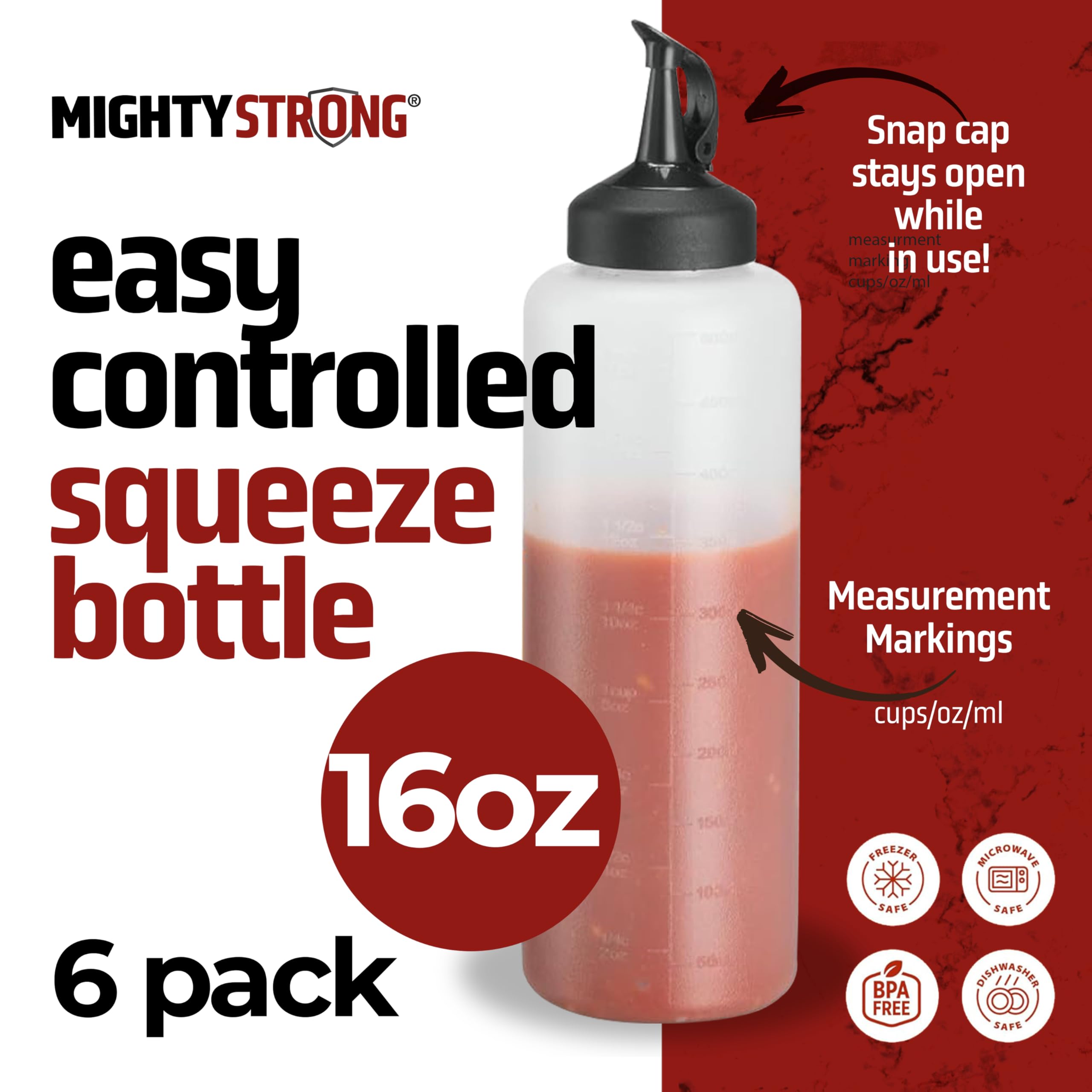 Mighty Strong tapa para verter una mano facilita el vertido sin goteo.