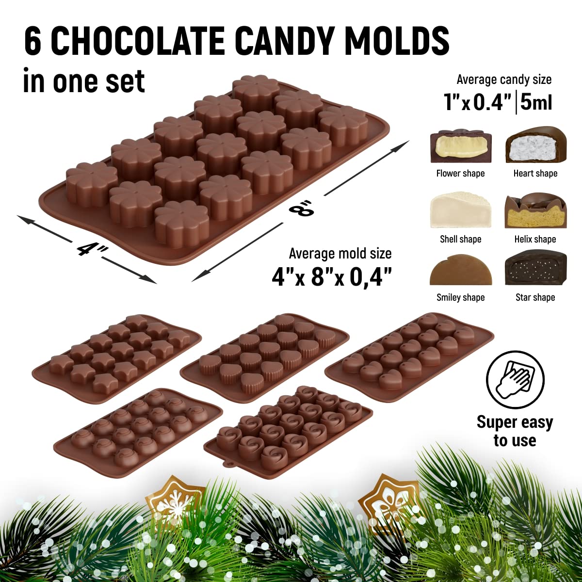 Mighty-X molde flor: formas elegantes para chocolates y caramelos artesanales