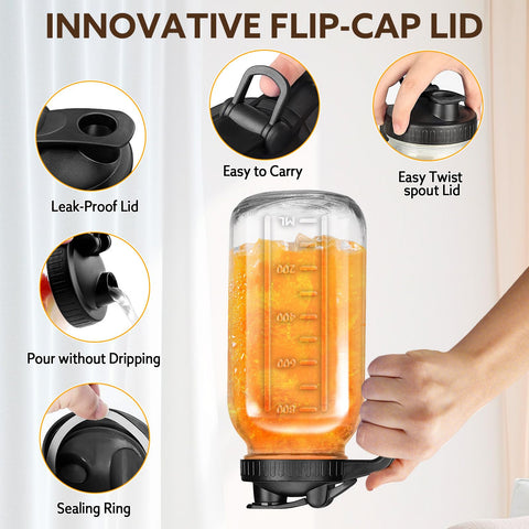 Jarra Mihlapi de vidrio con boca amplia facilita limpieza e infusiones.