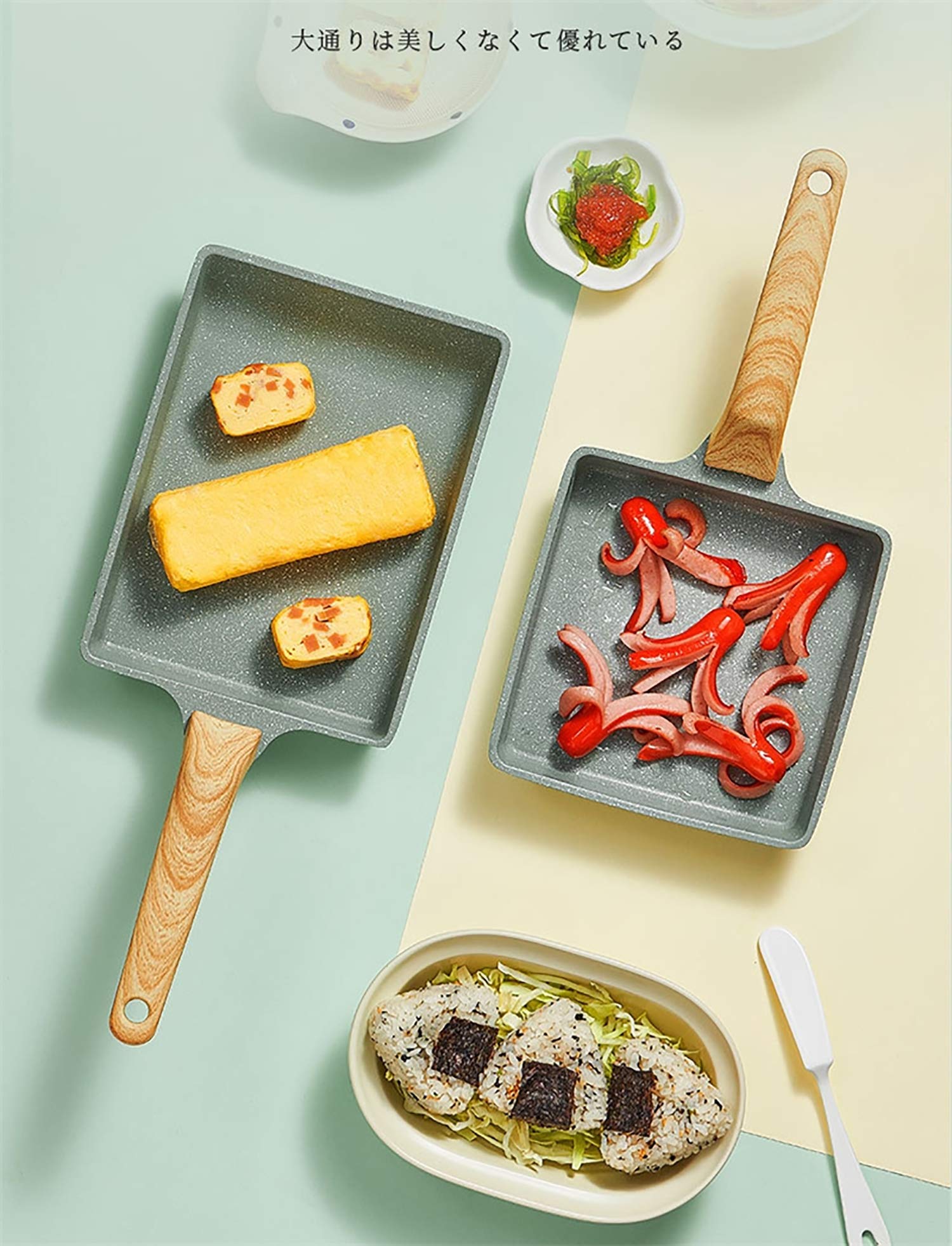 Superficie antiadherente MIHUNTER Tamagoyaki para enrollar tortillas japonesas