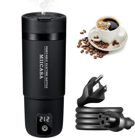 Hervidor de viaje MIICASA frente compacto para escritorio, ideal para té.