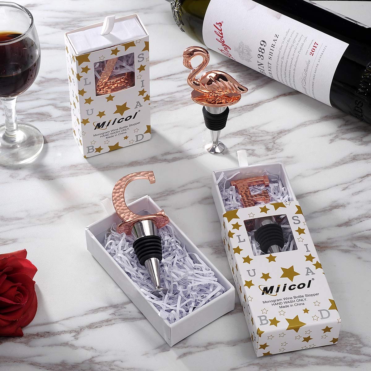Miicol regalo tapon vino en caja, detalle elegante para ocasiones.